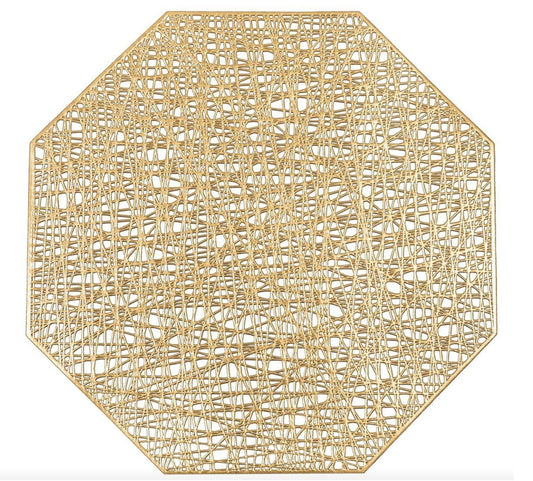 Placemat Set of 12 Pieces- Wedding / Decoration / Dinning Table PVC Place mat - GOLD