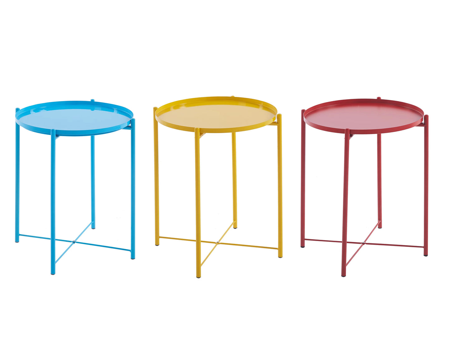 1 Tier Colourful Metal Round Side Table / Tray Table / Coffee Table