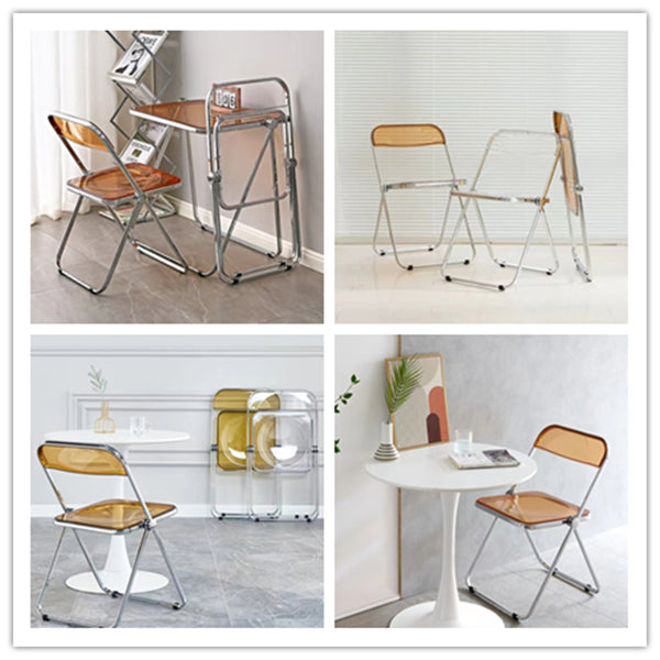 No Assembly Fancy Gold Folding Chair Indoor / Outdoor Chair- Set of 2