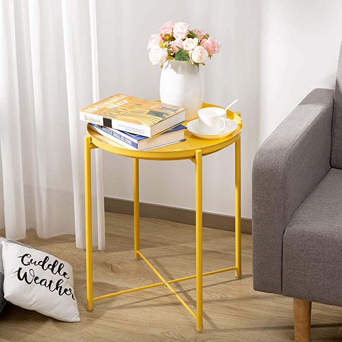 1 Tier Colourful Metal Round Side Table / Tray Table / Coffee Table
