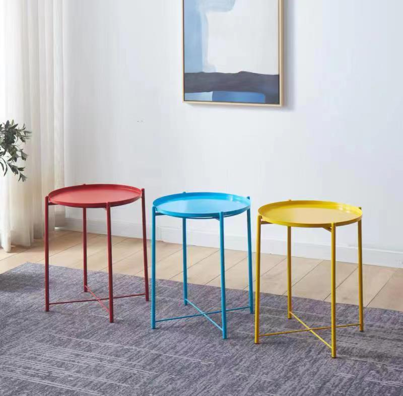 1 Tier Colourful Metal Round Side Table / Tray Table / Coffee Table